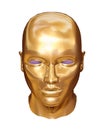 Golden face of robot Royalty Free Stock Photo