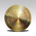 Golden factom coin isolated on white background 3d rendering Royalty Free Stock Photo