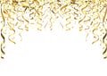 Golden Falling Confetti and Ribbons