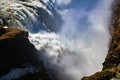 Golden Falls - The Spectacular Gullfoss Waterfalls of Iceland Royalty Free Stock Photo