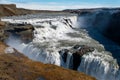 Golden Falls - The Spectacular Gullfoss Waterfalls of Iceland Royalty Free Stock Photo