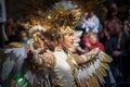 Golden fantasy costumes at carnival