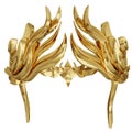 A golden fantasy crown isolated on a white background