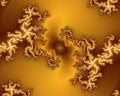 Golden fantasy fractal sparkling flowery abstract geometries, vivid texture Royalty Free Stock Photo