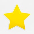 Golden favorite star icon isolated