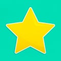 Golden favorite star icon isolated