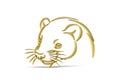 Golden ferret icon isolated on white background