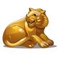 Golden figure of tiger. Chinese horoscope symbol