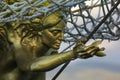 Golden figurehead on Sailing Ship