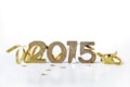 Golden figures new year 2015 Royalty Free Stock Photo