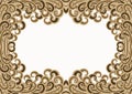 Golden Filigree Waves Water Frame Royalty Free Stock Photo