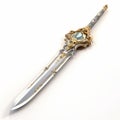 Golden Finish Sword With Detailed Woodwork - 3d Legend Sword