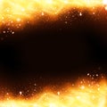 Golden fire cover, party spotlights neon background