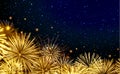 Abstract golden firework background . New Year background.