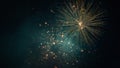 Golden Fireworks Cluster With Bright Spark Trails Royalty Free Stock Photo
