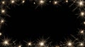 Golden fireworks exploding on black background for celebration Royalty Free Stock Photo
