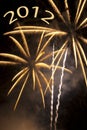 Golden fireworks for New Year 2012 Royalty Free Stock Photo