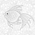 Golden fish. Adult antistress coloring page