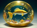 Golden fish Bowl for ornamental fish Royalty Free Stock Photo