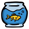 Golden Fish - Hand Drawn Doodle Icon Royalty Free Stock Photo