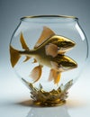 Golden fish HD 8K wallpaper stock photographic image