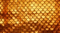 Golden fish scales, textured background. Snake, lizard, reptile gold skin. Luxurious golden sequins. Concepts of luxury