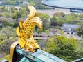 Golden fish sculpture at Osaka castle, Osaka Japan 2 Royalty Free Stock Photo