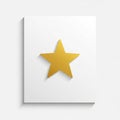 A golden five-pointed star centered on a white square background Royalty Free Stock Photo