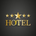 Golden five star hotel sign Royalty Free Stock Photo