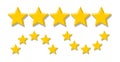 Golden five stars icons Royalty Free Stock Photo