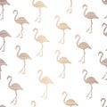 Golden Flamingo Pattern Background