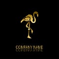 Golden flamingo symbol