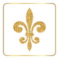 Golden fleur-de-lis heraldic emblem 3 Royalty Free Stock Photo