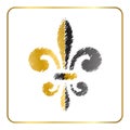 Golden fleur-de-lis heraldic emblem 4