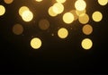 Golden Floating Bokeh Abstract Background Royalty Free Stock Photo