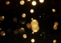 Golden Floating Light Particles Abstract Background Royalty Free Stock Photo