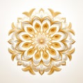 Golden Floral Design: Multidimensional Shading In Oriental Minimalism