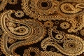 Golden floral fabric Royalty Free Stock Photo