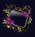 Golden floral frame