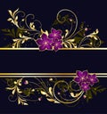 Golden floral frame