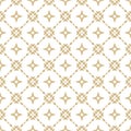 Golden floral grid seamless pattern. Luxury vector geometric ornament Royalty Free Stock Photo