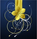 Golden floral illustration vector Royalty Free Stock Photo