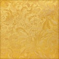 Golden floral ornament brocade textile pattern Royalty Free Stock Photo
