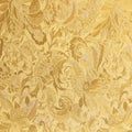 Golden floral ornament brocade textile pattern Royalty Free Stock Photo