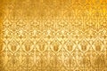 Golden floral ornament brocade textile pattern Royalty Free Stock Photo