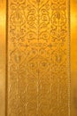 Golden floral ornament brocade textile pattern Royalty Free Stock Photo