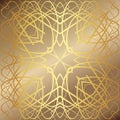 Golden ornament pattern on golden background