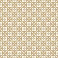 Golden floral seamless pattern. Abstract geometric texture with flowers, grid Royalty Free Stock Photo