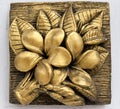 Golden Flower put on a facade in Thailand Royalty Free Stock Photo