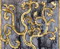 Golden flower stucco. Royalty Free Stock Photo